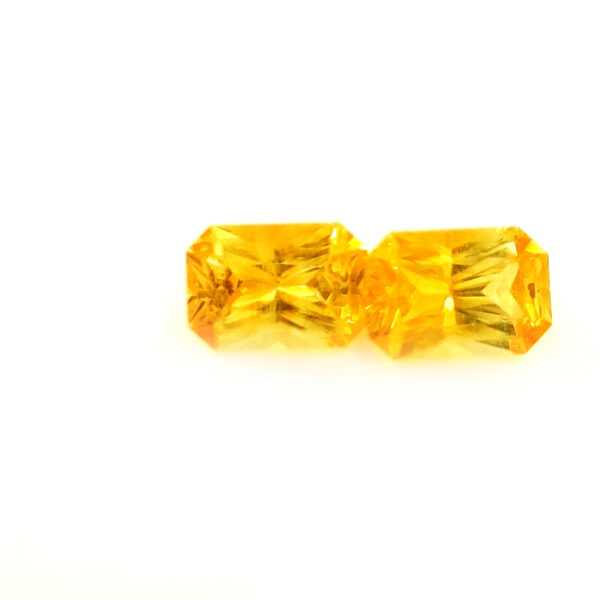 Sri Lanka Yellow Radiant Emerald Sapphire Pair - 1.53 cts - 6.5x4.5 mm - Image 2