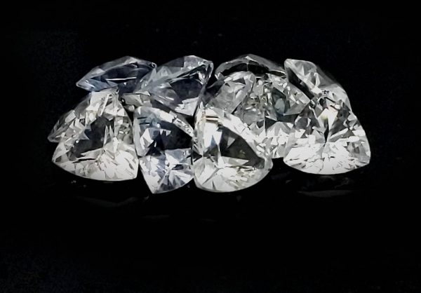 Sri Lanka Ceylon White Trilliant Cut Sapphire - ~.5cts 5mm - Image 2