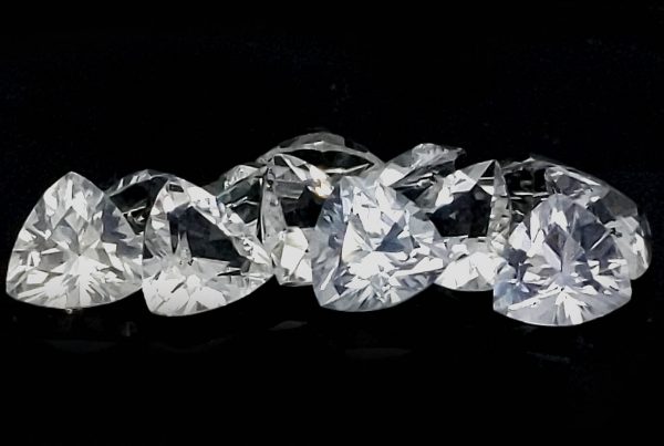 Sri Lanka Ceylon White Trilliant Cut Sapphire - ~.5cts 5mm - Image 5