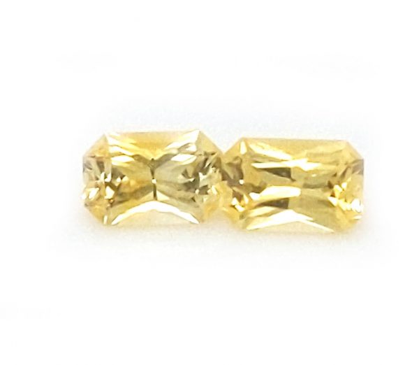 Sri Lanka (Ceylon) Yellow Emerald Cut Sapphire Pair 6x4mm  1.30 cts - Image 8
