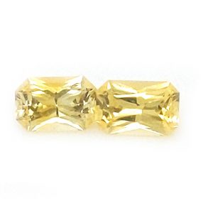 Sri Lanka (Ceylon) Yellow Emerald Cut Sapphire Pair 6x4mm  1.30 cts