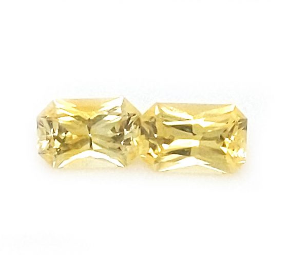 Sri Lanka (Ceylon) Yellow Emerald Cut Sapphire Pair 6x4mm  1.30 cts