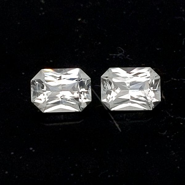 Sri Lanka Emerald Radiant Cut White Sapphire  1.20 Cts  7x5mm - Image 7