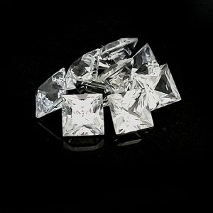 Sri Lanka (Ceylon) White Sapphire Princess Cut 3.5mm ~0.3carats each