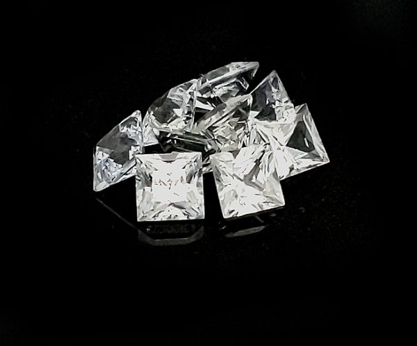 Sri Lanka (Ceylon) White Sapphire Princess Cut 3.5mm ~0.3carats each