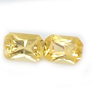 Sri Lanka Emerald Cut Yellow Sapphire pair  1.62 cts  6.5x4.5mm