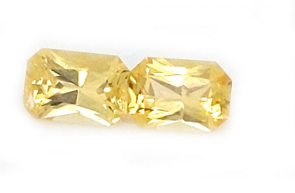 Sri Lanka Emerald Cut Yellow Sapphire pair  1.62 cts  6.5x4.5mm - Image 2