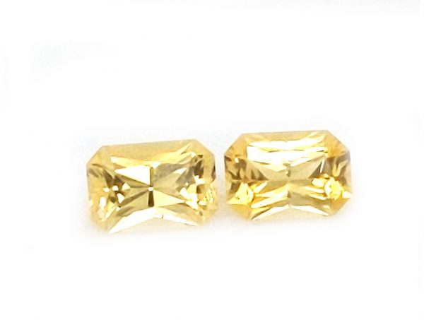 Sri Lanka Emerald Cut Yellow Sapphire pair  1.62 cts  6.5x4.5mm - Image 10