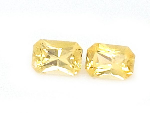 Sri Lanka Emerald Cut Yellow Sapphire pair  1.62 cts  6.5x4.5mm - Image 3