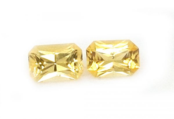 Sri Lanka Emerald Cut Yellow Sapphire pair  1.62 cts  6.5x4.5mm - Image 8