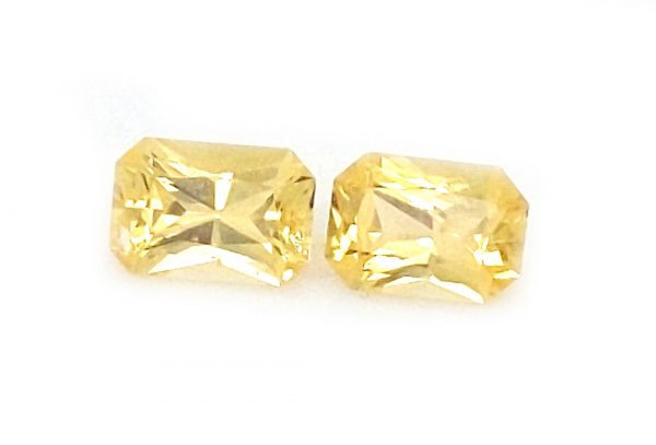 Sri Lanka Emerald Cut Yellow Sapphire pair  1.62 cts  6.5x4.5mm - Image 7
