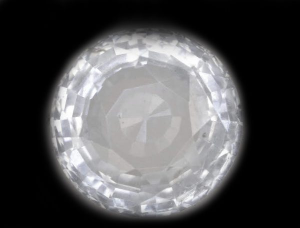GIA Certified Ceylon White Round Brilliant Sapphire  9.1x9.0x4.2mmmm  3.43 carats - Image 7