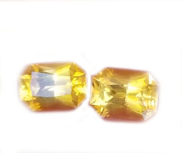 Sri Lanka Yellow Radiant Cut 6.5mmx4.5mm Matched Pair 1.67 Carats - Image 4