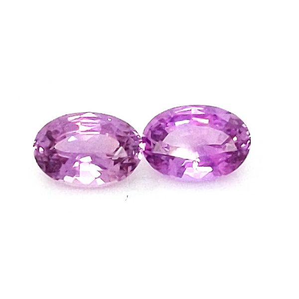 Sri Lanka Oval Cut Purple Sapphire Pair 1.89 cts -  7x5 mm - Image 4