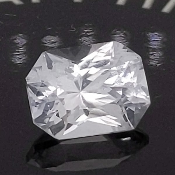 GIA Certified Sri Lanka Radiant Emerald Cut White Sapphire  6.24 Cts  12x9mm  11.75x8.91x6.72mm - Image 3