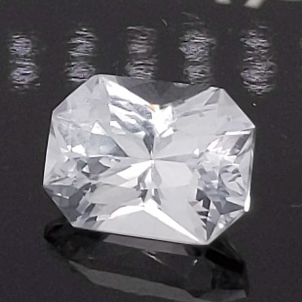 GIA Certified Sri Lanka Radiant Emerald Cut White Sapphire  6.24 Cts  12x9mm  11.75x8.91x6.72mm - Image 4