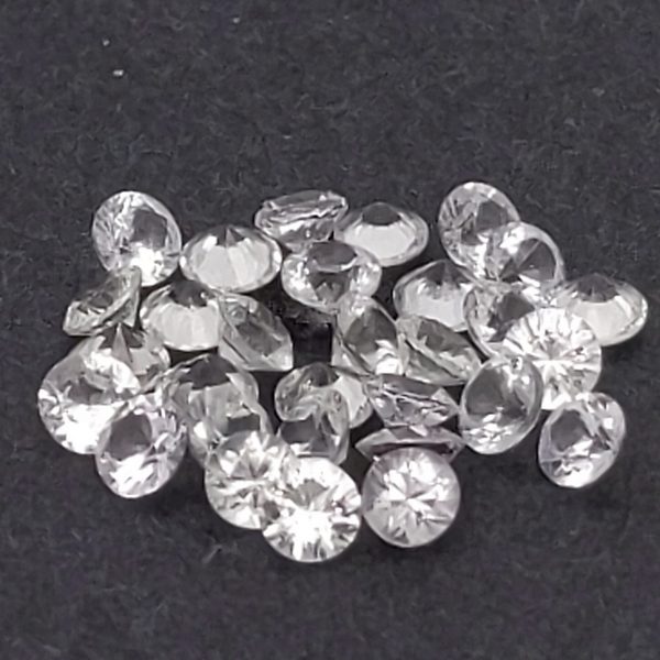 Sri Lanka (Ceylon) White Round Brilliant Sapphire -  2.5mm  - ~1.0 CTW