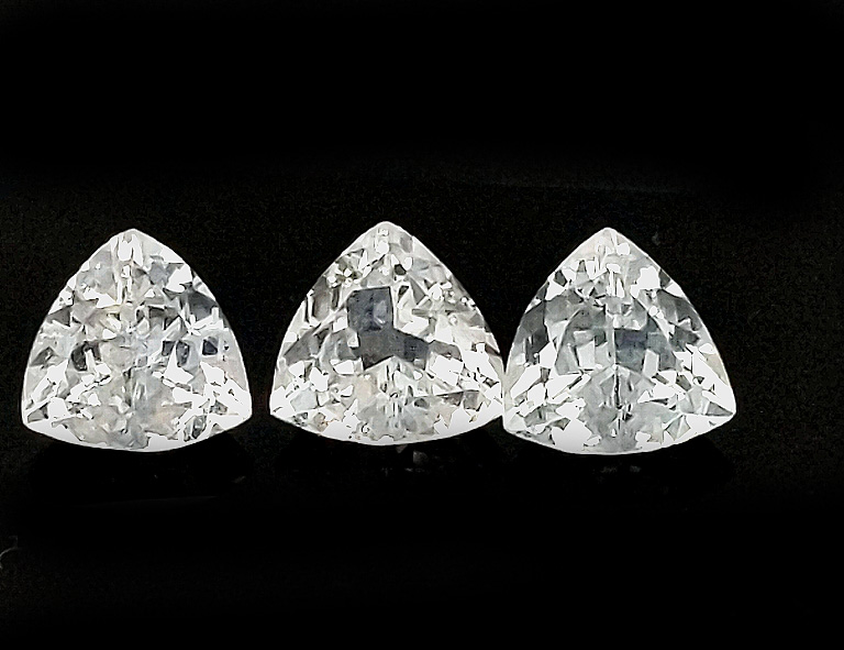 Sri Lanka (Ceylon) White Sapphire Trilliant 6.5x6.5mm 1.01.2 carats each Simply Sapphires