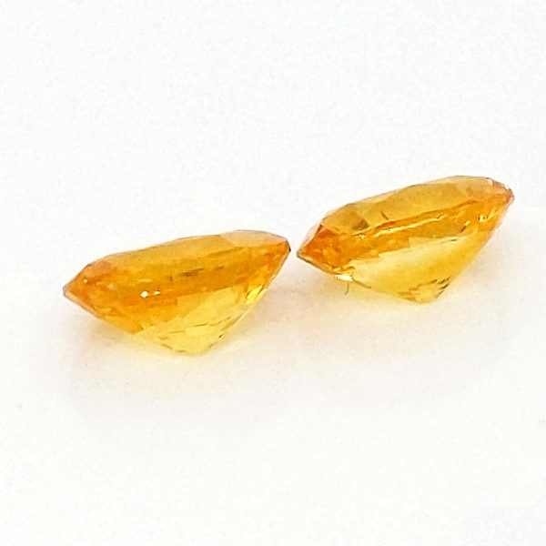Sri Lanka Yellow Orange Oval Cut Sapphire Pair 7.5x5.5mm ~2.44cts - Image 7