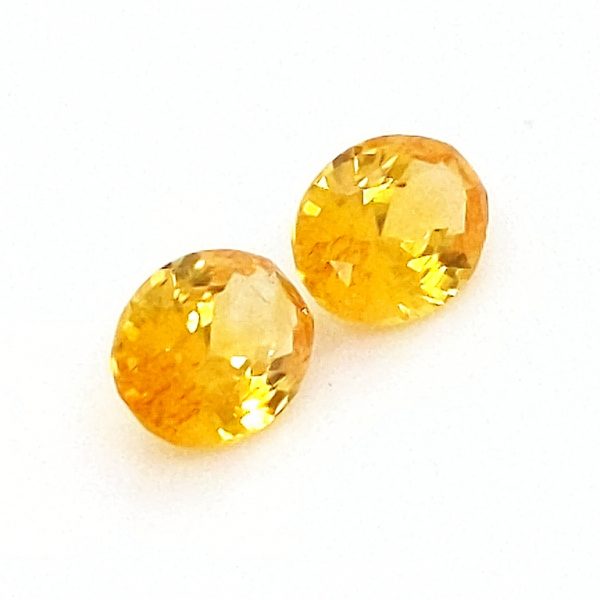 Sri Lanka Yellow Orange Oval Cut Sapphire Pair 7.5x5.5mm ~2.44cts - Image 6
