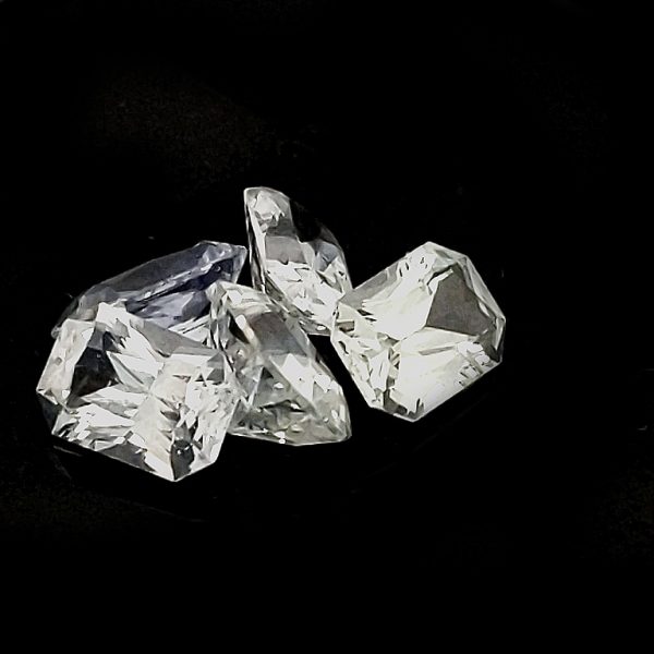 Sri Lanka Radiant Emerald Cut White (Colorless) Sapphire ~ 0.9-1.0 Carat each 6.5x4.5mm - Image 6
