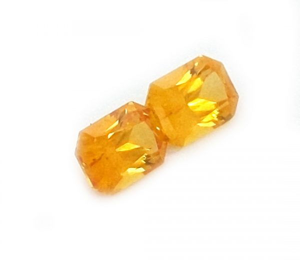 Sri Lanka Yellow Radiant Emerald Cut Sapphire Pair 2.45cts 7.5x5.5mm - Image 7