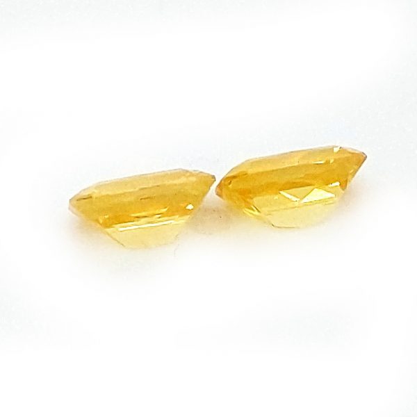 Sri Lanka Sapphire Yellow Emerald Cut Pair 6.5x4.5mm  1.77 cts - Image 4