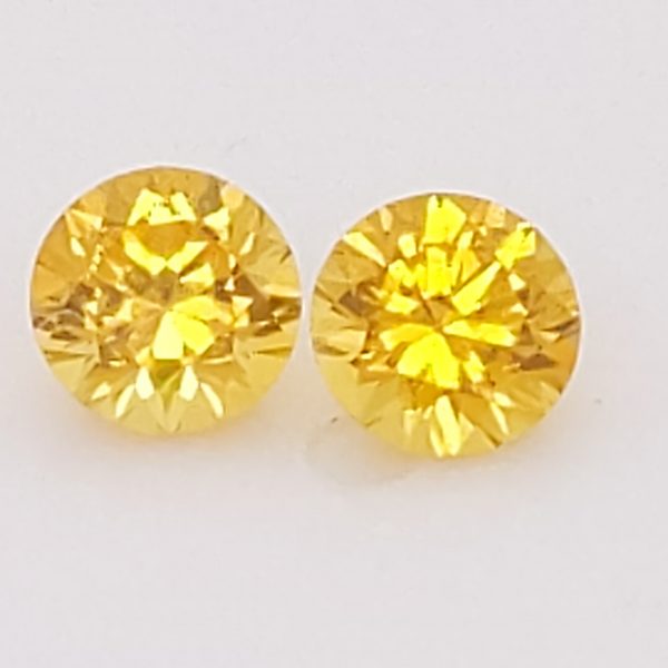 Sri  Lanka Yellow Sapphire Round Pair 4.5mm 0.89cts - Image 2