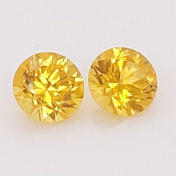 Sri  Lanka Yellow Sapphire Round Pair 4.5mm 0.89cts - Image 3