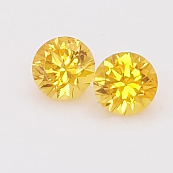 Sri  Lanka Yellow Sapphire Round Pair 4.5mm 0.89cts - Image 5