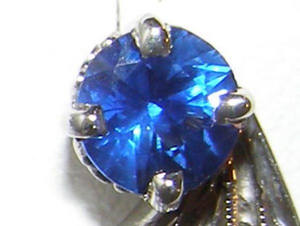 Art Deco Styled Sapphire Pave Diamond Earrings 14KWG 1.45 ctw - Image 3
