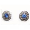 AGTA Certified Unheated Sapphire  Diamond Earrings 18KWG 1.58 ctw - Image 6