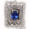 Art Deco Ceylon Sapphire Diamond Earring Dangles 14KWG 1.42 ctw - Image 3