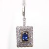 Art Deco Ceylon Sapphire Diamond Earring Dangles 14KWG 1.42 ctw - Image 5