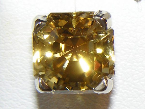 Asscher Cut Yellow Citrine Earring Studs 14KWG 6.96 ctw - Image 6
