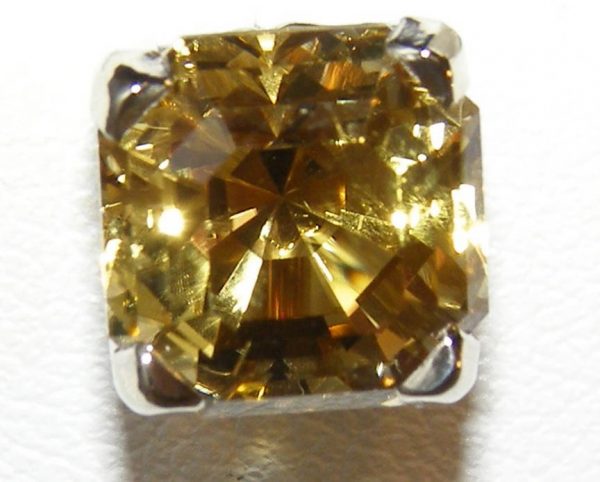 Asscher Cut Yellow Citrine Earring Studs 14KWG 6.96 ctw - Image 7