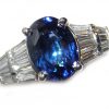 AGL Certified Blue Sapphire & Diamond Platinum Ring 4.94 ctw - Image 3
