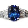 AGL Certified Blue Sapphire & Diamond Platinum Ring 4.94 ctw - Image 4