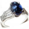 AGL Certified Blue Sapphire & Diamond Platinum Ring 4.94 ctw - Image 5