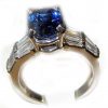 AGL Certified Blue Sapphire & Diamond Platinum Ring 4.94 ctw - Image 6
