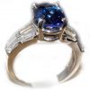 AGL Certified Blue Sapphire & Diamond Platinum Ring 4.94 ctw - Image 7