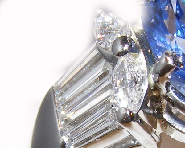 AGL Certified Ceylon Sapphire Platinum Diamond Ring 6.50 ctw - Image 9
