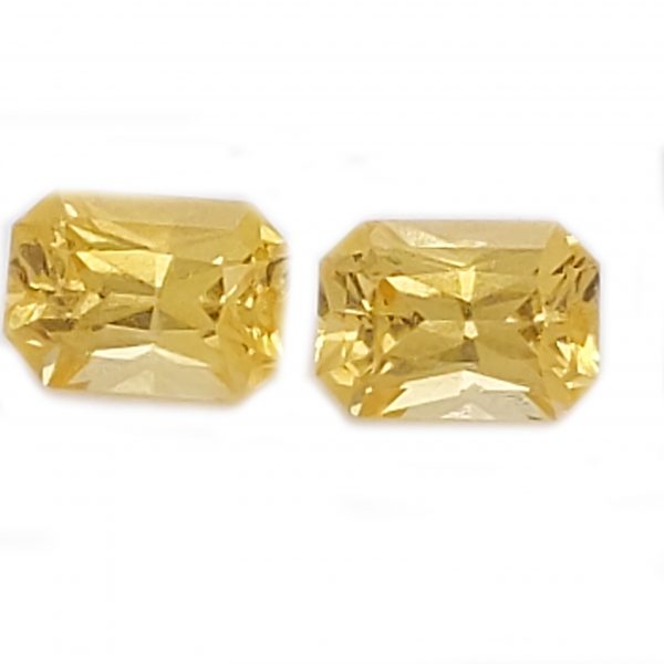 Sri Lanka Yellow Sapphire Emerald Radiant Matched Pair 6.5x4.5mm 2.00 Carats - Image 8