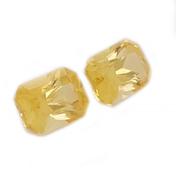 Sri Lanka Yellow Sapphire Emerald Radiant Matched Pair 6.5x4.5mm 2.00 Carats - Image 4