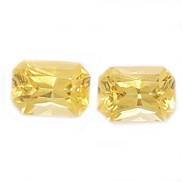 Sri Lanka Yellow Sapphire Emerald Radiant Matched Pair 6.5x4.5mm 2.00 Carats - Image 7