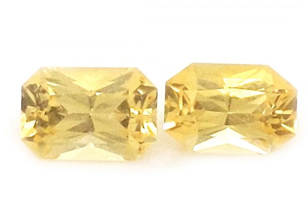 Sri Lankan Sapphire Yellow Emerald Radiant Cut Pair 6.5x4.5mm  1.74 cts - Image 10