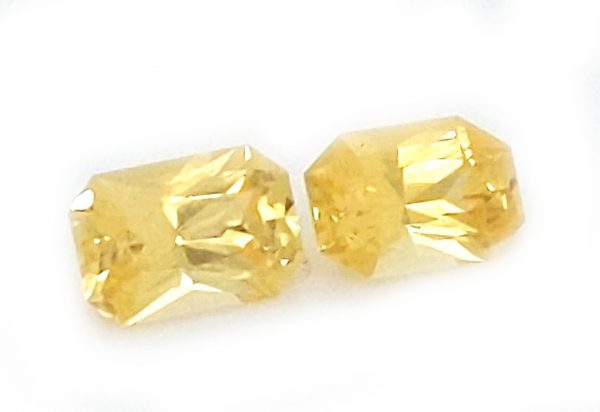 Sri Lankan Sapphire Yellow Emerald Radiant Cut Pair 6.5x4.5mm  1.74 cts - Image 7