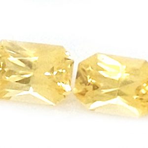 Sri Lankan Sapphire Yellow Emerald Radiant Cut Pair 6.5x4.5mm  1.74 cts