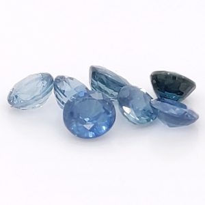Set of 7 Blue Sapphire Rounds 2.57 carat total weight 4-4.5mm
