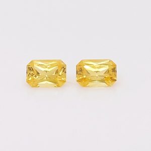 Sri Lanka Yellow Sapphire Radiant Cut Emerald Cut Matched Pair 6.5x4.5mm  1.82 cts